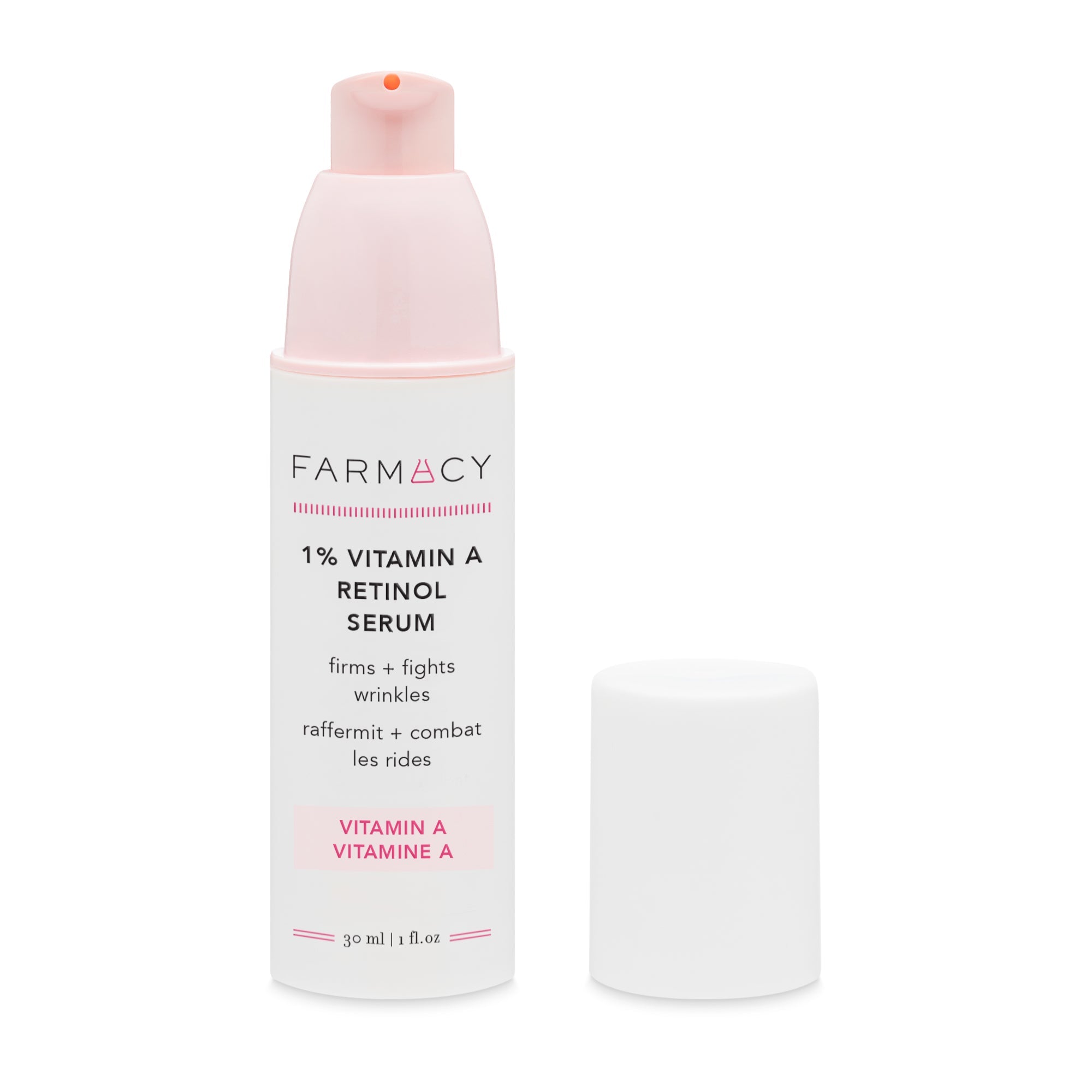 1% Vitamin A Retinol Serum packaging in its cylinder container with the cap off