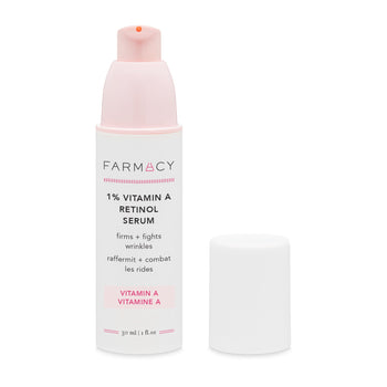 1% Vitamin A Retinol Serum packaging in its cylinder container with the cap off