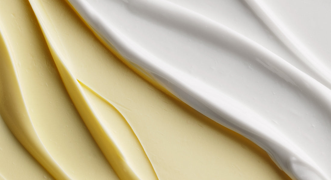 Close-up of creamy beige and white texture