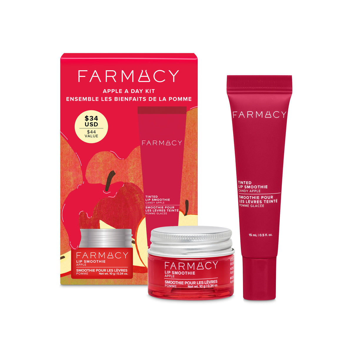 farmacy apple lip smoothie vitamin c + peptide lip balm 10g - Honey Vanilla Farmacy has made upcycled apple extract the star of the show locking in moisture and giving the balm its delicious fruity scent ,
