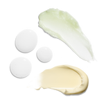 Three product swatches on a white background