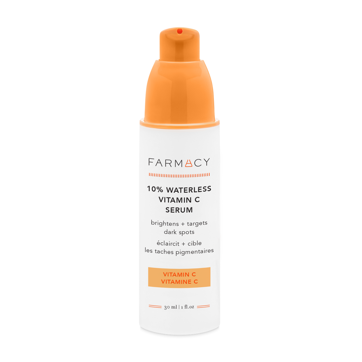 30mL bottle of Farmacy 10% Waterless Vitamin C Serum on a white background