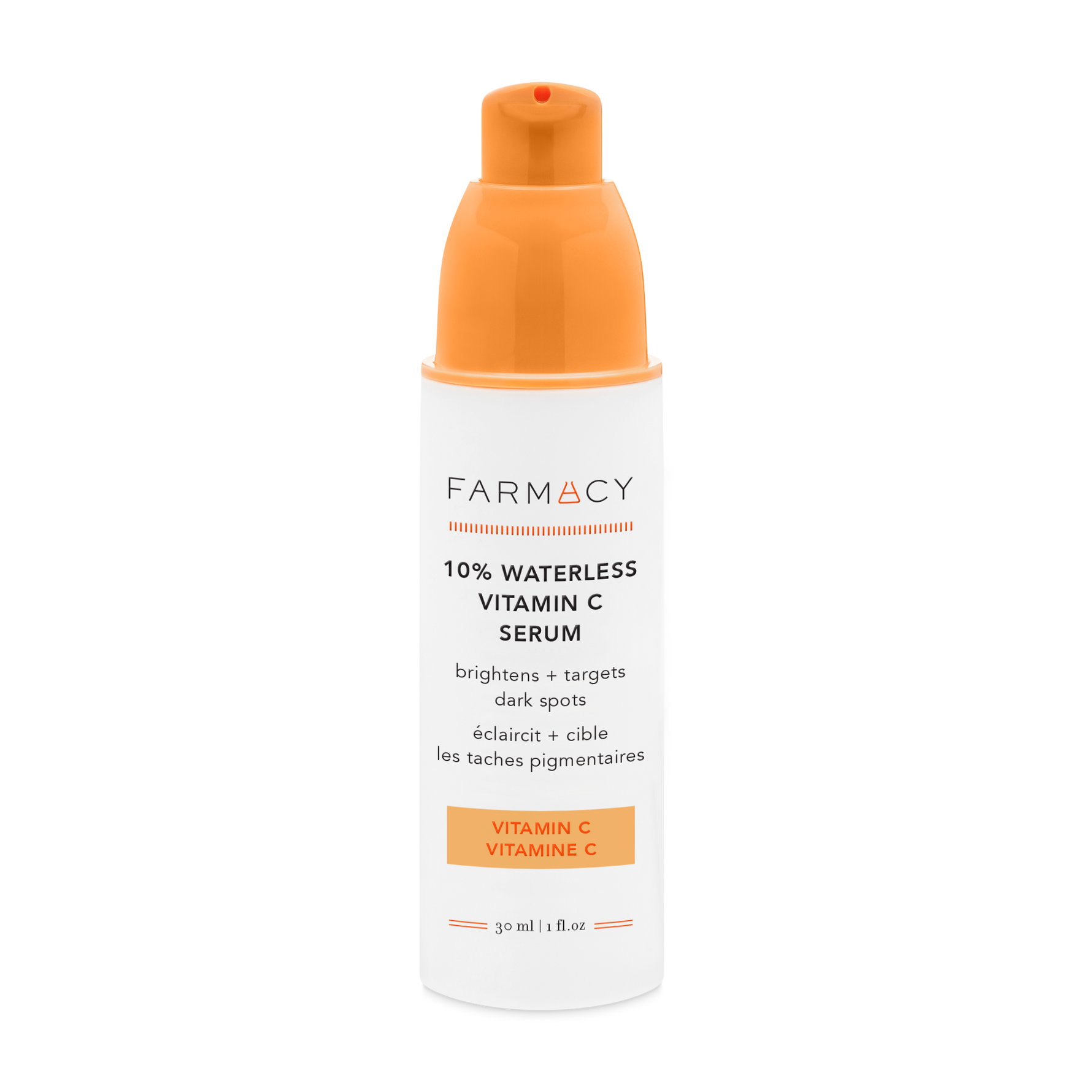 30mL bottle of Farmacy 10% Waterless Vitamin C Serum on a white background