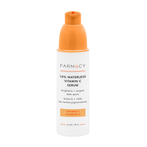 30mL bottle of Farmacy 10% Waterless Vitamin C Serum on a white background