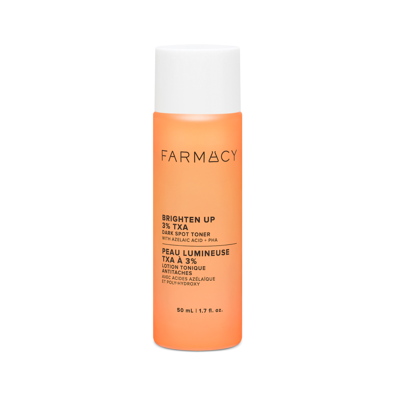 50mL bottle of Farmacy Brighten Up 3% TXA Toner on a white background