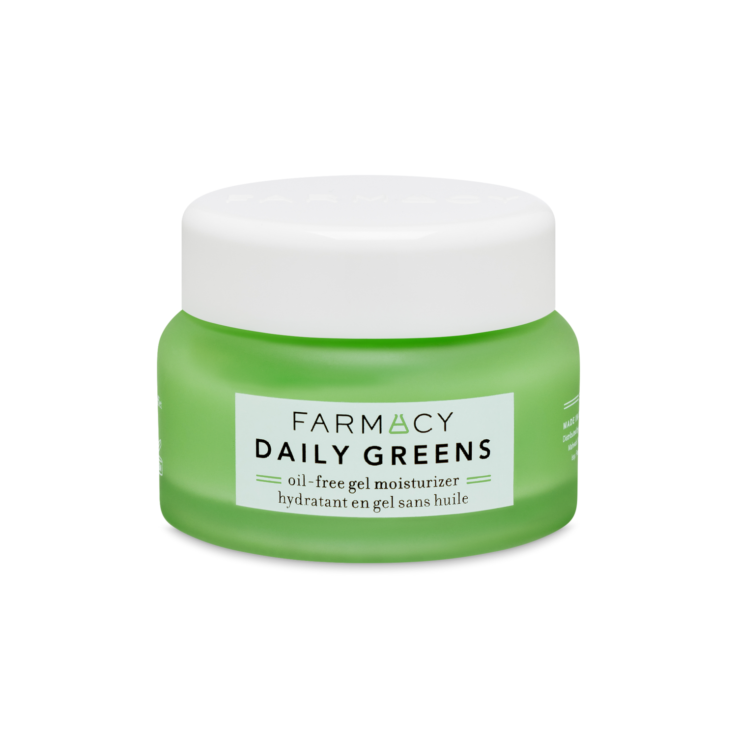 50mL jar of Farmacy Daily Greens Oil-Free Gel Moisturizer on a white background