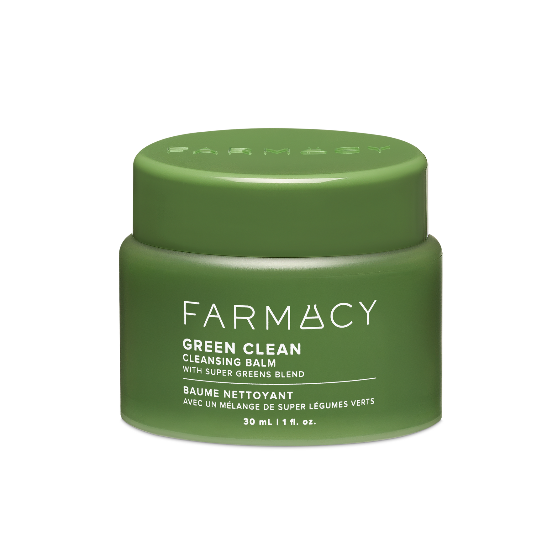 30mL jar of Farmacy Green Clean Cleansing Balm on a white background