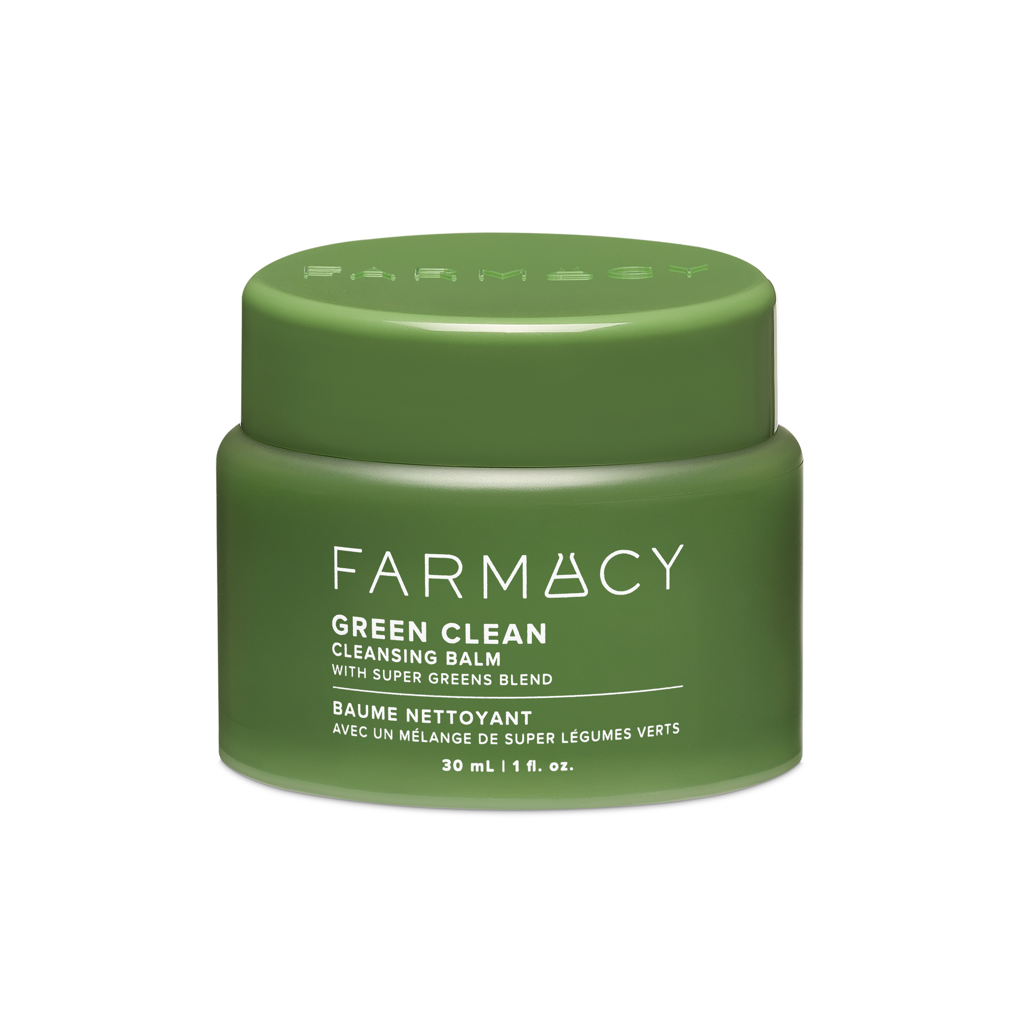 30mL jar of Farmacy Green Clean Cleansing Balm on a white background