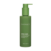 Green bottle of Farmacy Beauty Green Clean Juicy Gel 200mL on a white background