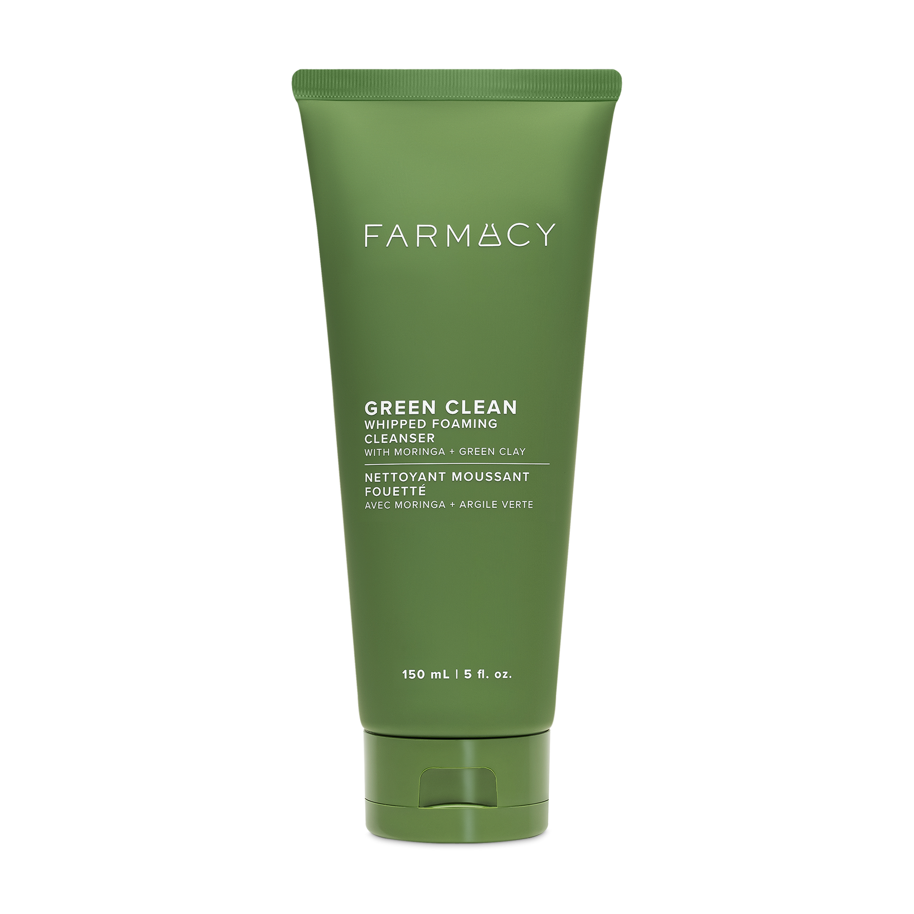 Farmacy Green Clean Whipped Foaming Cleanser 150mL tube on a white background