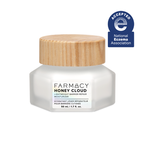 Farmacy Honey Cloud 50mL jar with wooden cap on a white background