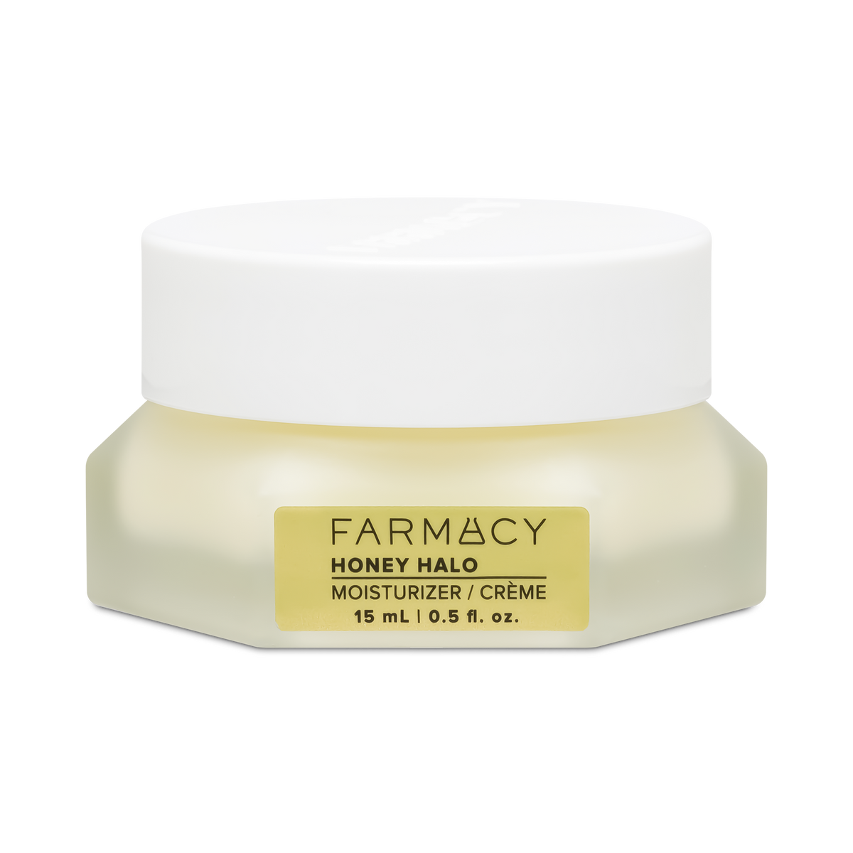 15 mL jar of Farmacy Honey Halo Ultra-Hydrating Ceramide Moisturizer on a white background
