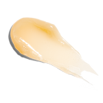 A glossy smear of Farmacy Mango Lip Smoothie on a white background