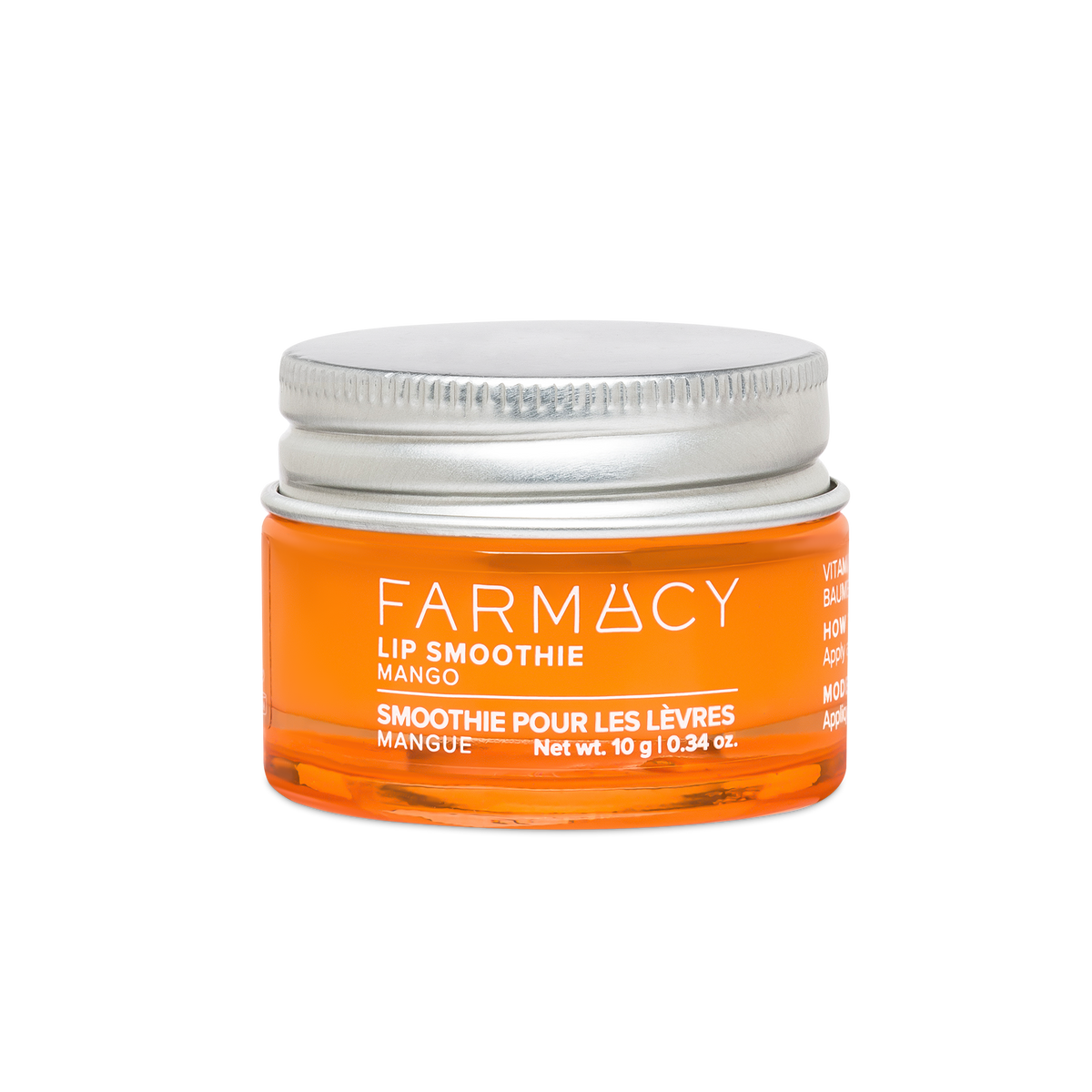 10g jar of Farmacy Mango Lip Smoothie on a white background