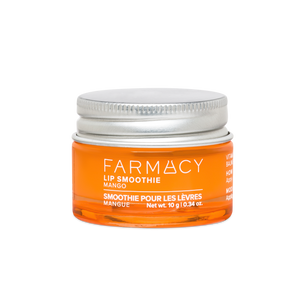 10g jar of Farmacy Mango Lip Smoothie on a white background