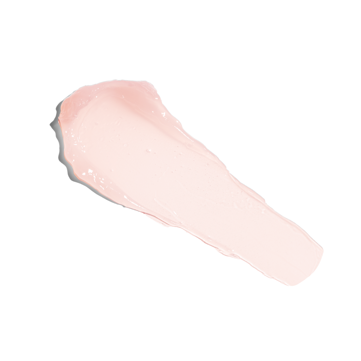 Pale-pink balm texture swatch of Strawberry Peptide Lip Smoothie on a white background