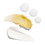 Three product swatches on a white background