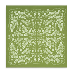 Farmacy green satin bandana on a white background