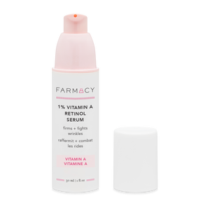 30mL bottle of Farmacy 1% Vitamin A Retinol Serum on a white background