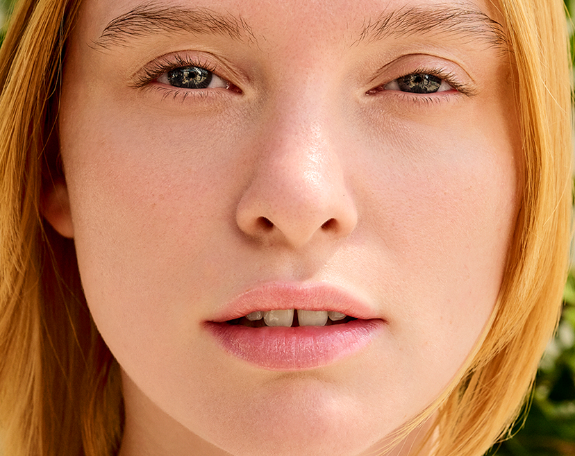Close-up of a person after using Bright On Exfoliator