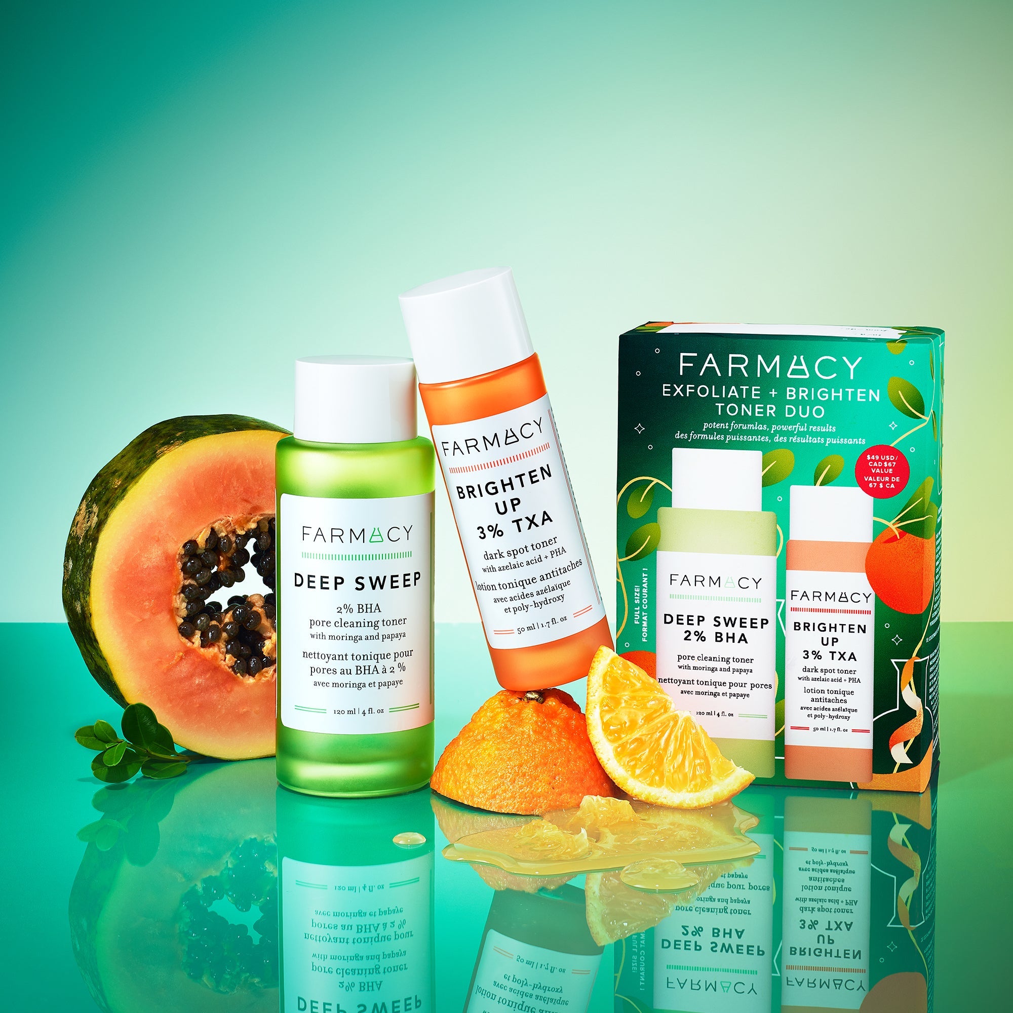 EXFOLIATE + BRIGHTEN TONER DUO