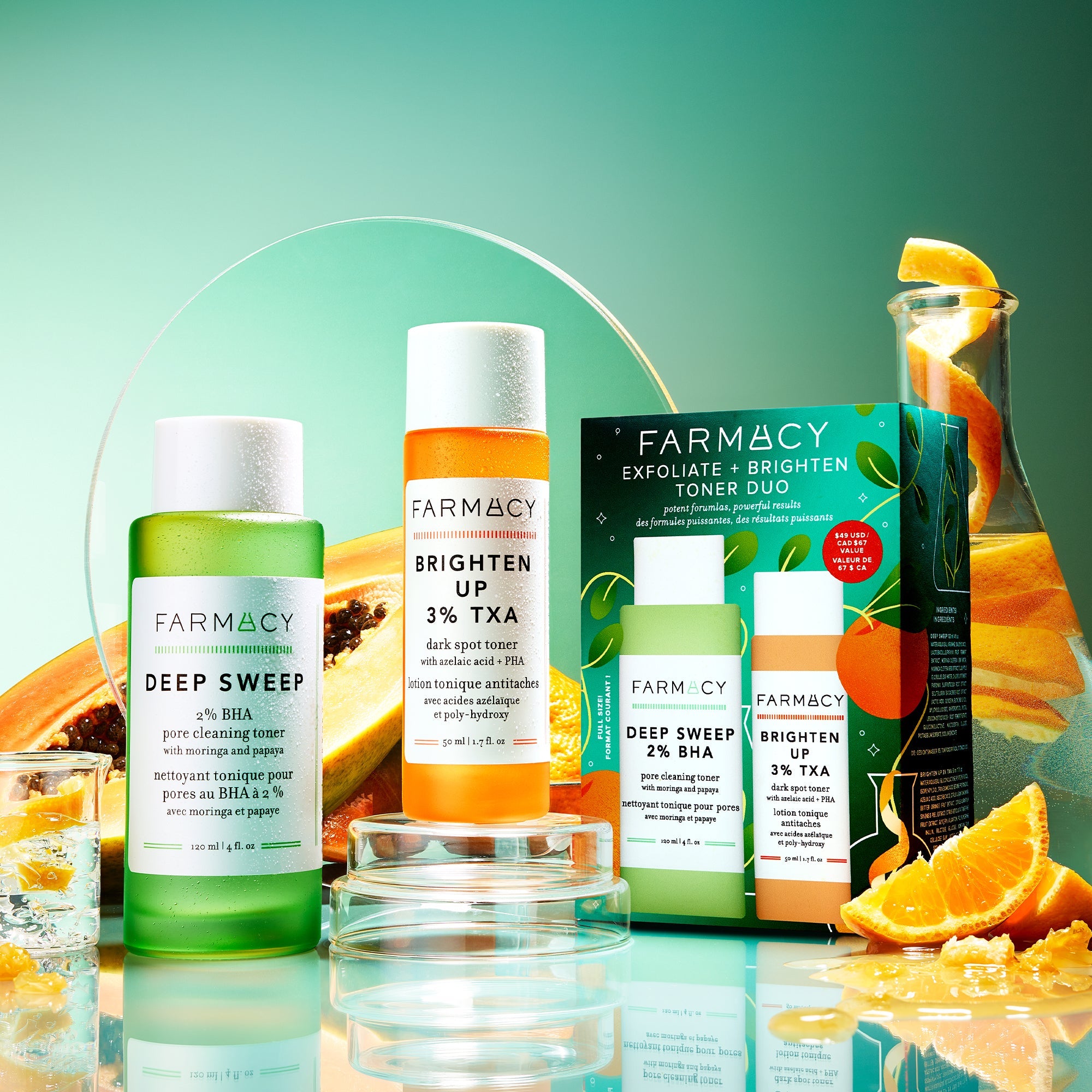 EXFOLIATE + BRIGHTEN TONER DUO