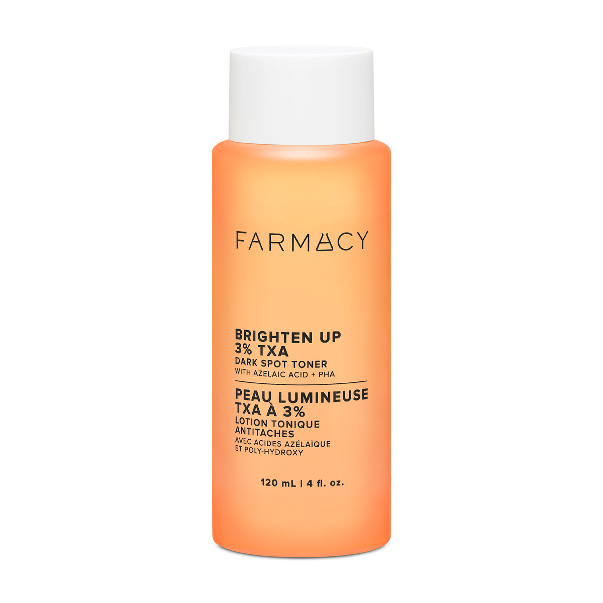 120 mL bottle of Farmacy Brighten Up 3% TXA Toner on a white background