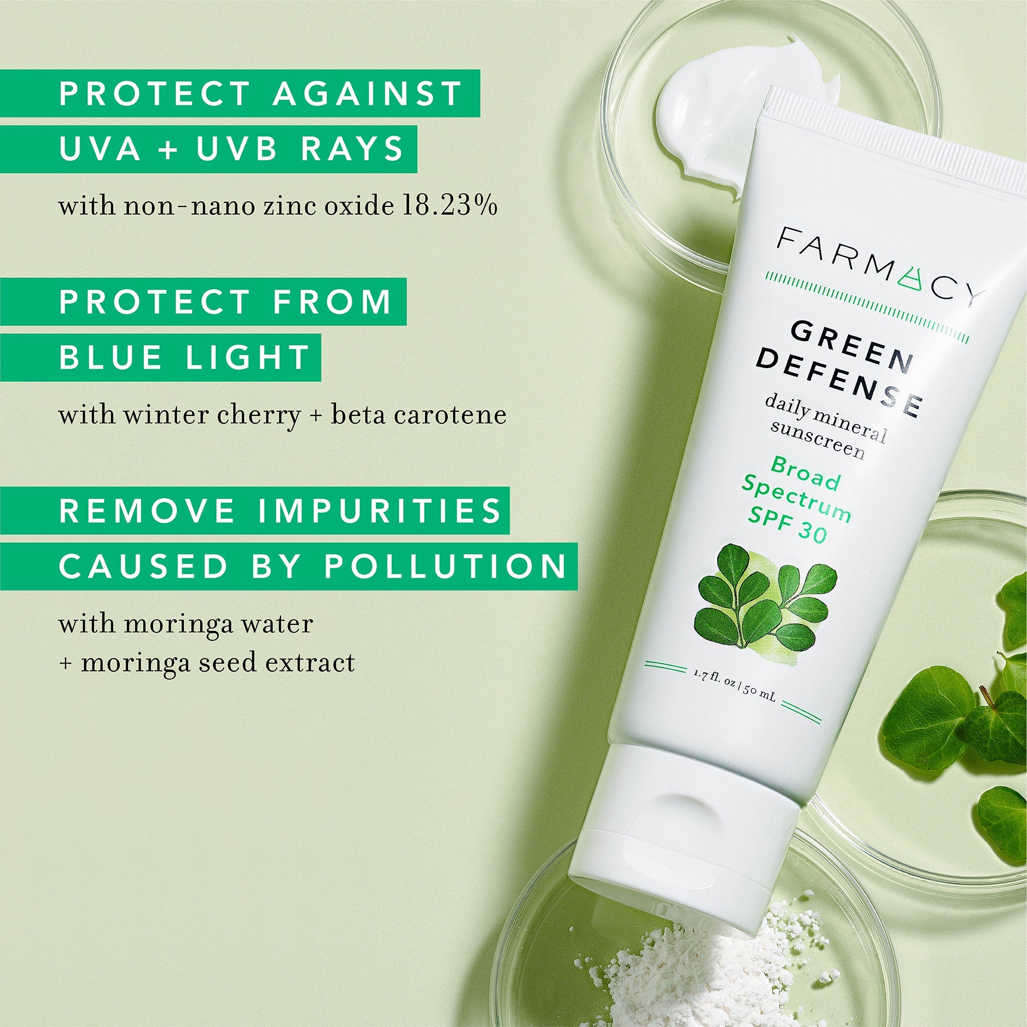 Green Defense Mineral Sunscreen SPF 30 | Farmacy Beauty