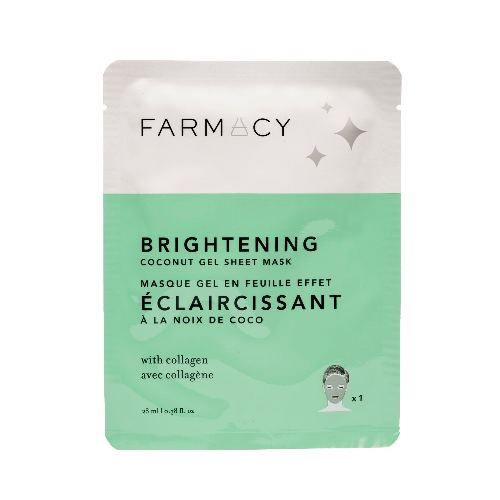  Farmacy's Brightening Coconut Gel Sheet Mask in Packaging