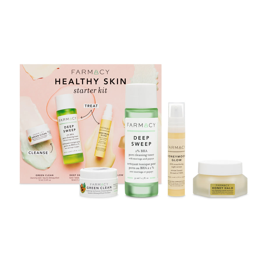 Farmacy Healthy Skin Starter Kit - Green Clean, Deep Sweep, Honeymoon Glow & Honey Halo