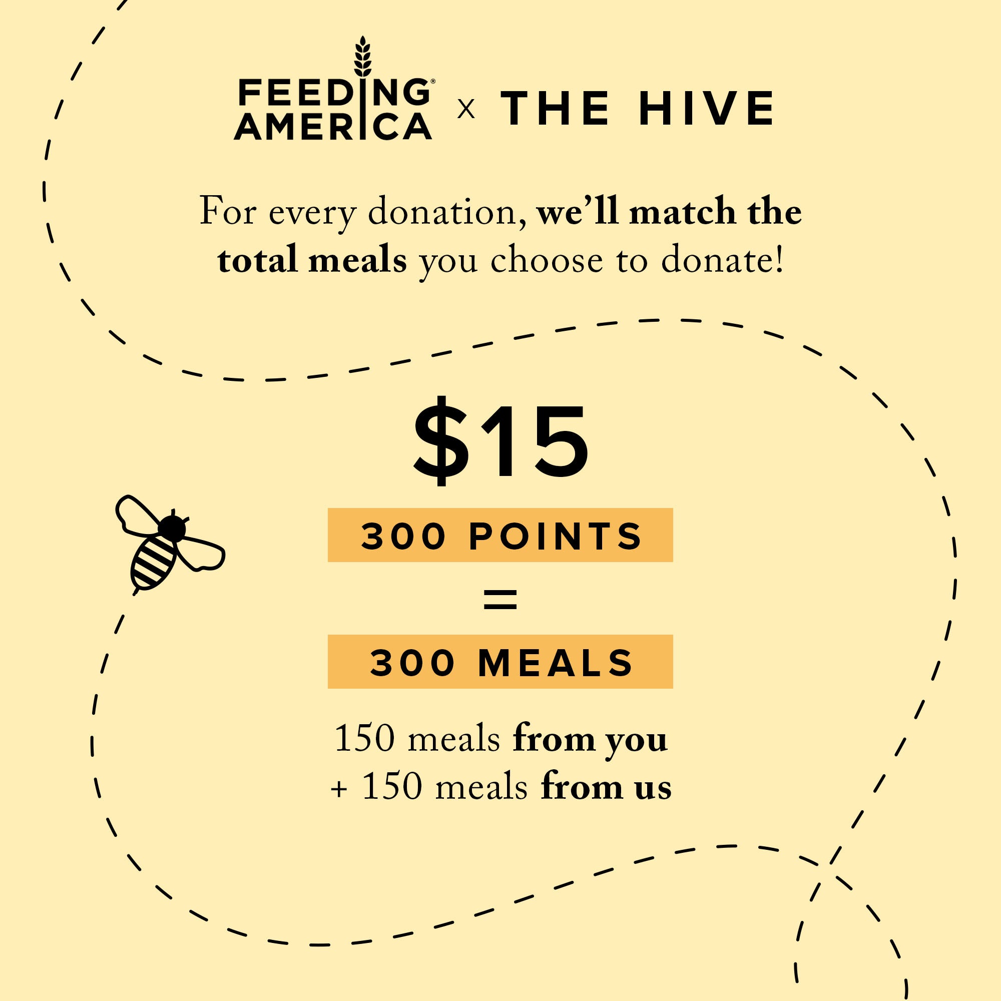 The Hive x Feeding America 300 Meals Donation