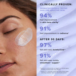 A 10% Niacinamide Night Mask infographic outlining the clinically proven benefits